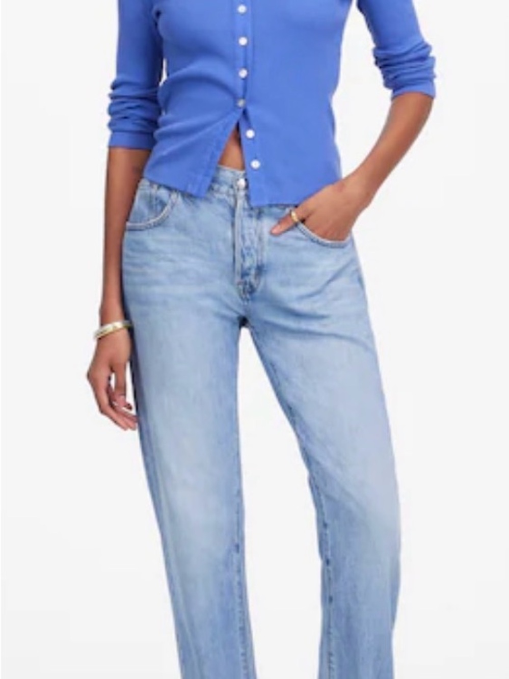 Madewell Light Wash Straight Leg Jeans - Women